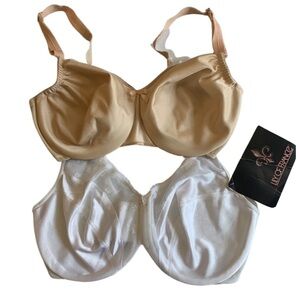 Set of two Lily of France vintage 80s bras size 34DD, one NWT